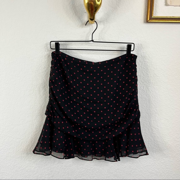 Veronica Beard 'Millie' Polka Dot Ruched Draped Mini Skirt - Picture 3 of 8